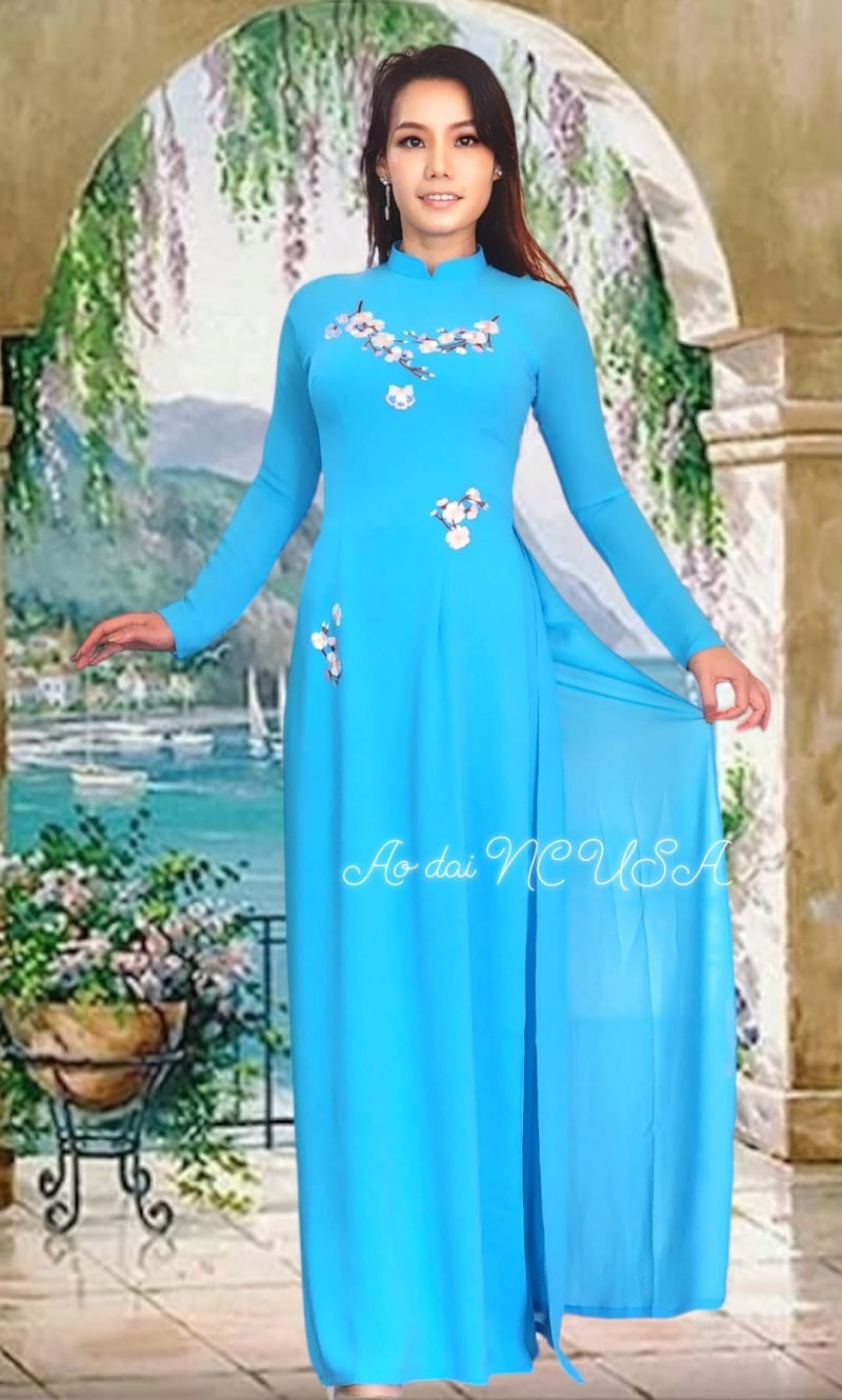 Ao Dai 125-Xanh Da Trời - Image 2