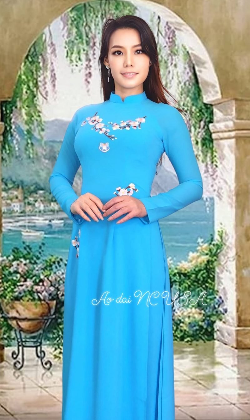 Ao Dai 125-Xanh Da Trời - Image 4