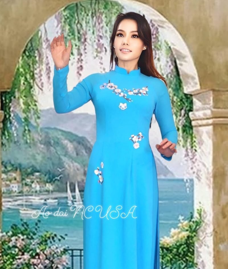 Ao Dai 125-Xanh Da Trời - Image 5