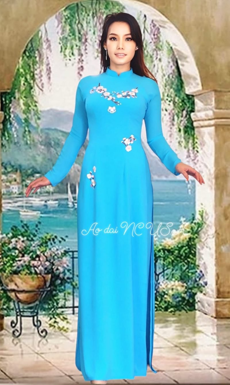 Ao Dai 125-Xanh Da Trời - Image 6