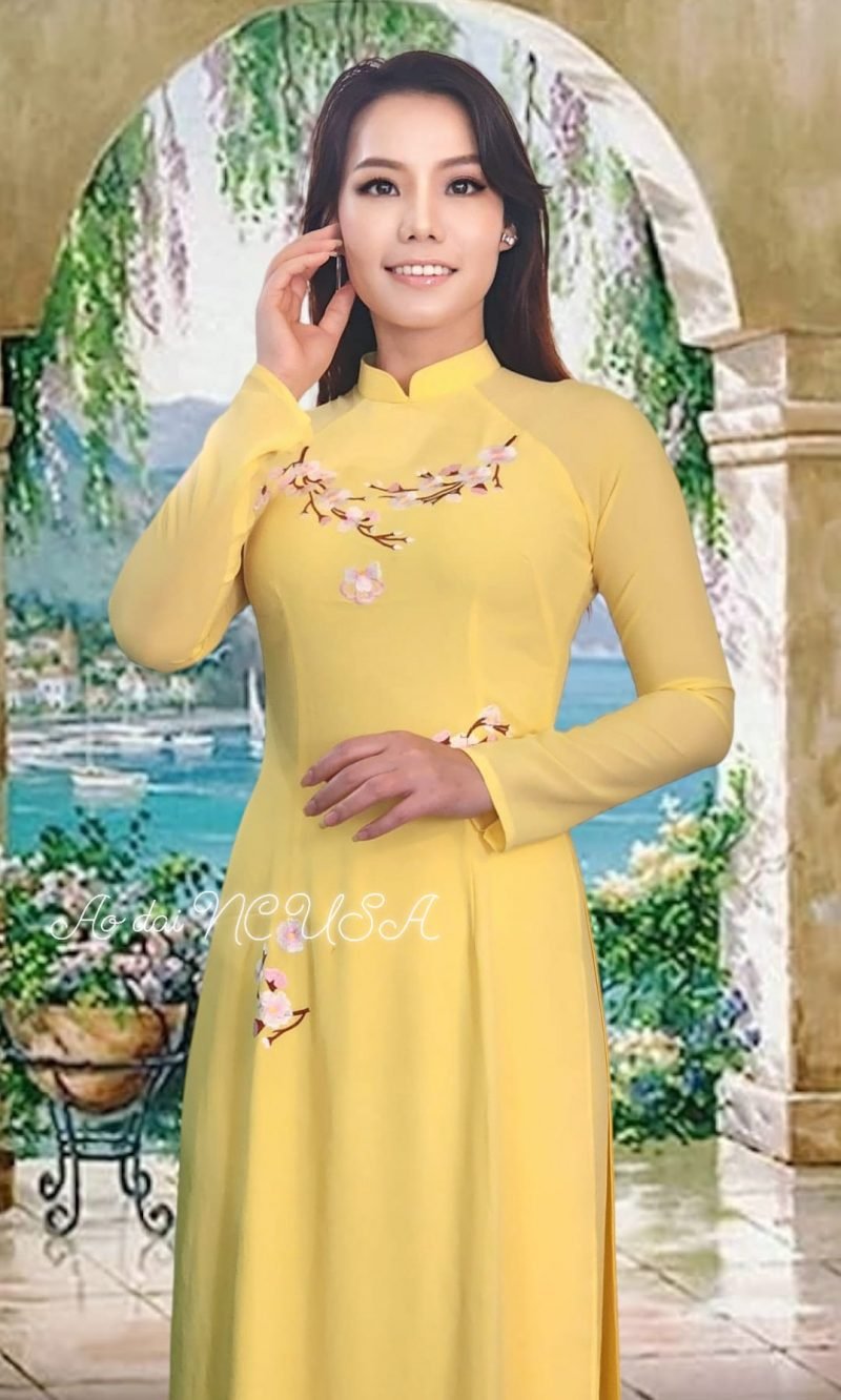 Ao Dai 128- Vàng