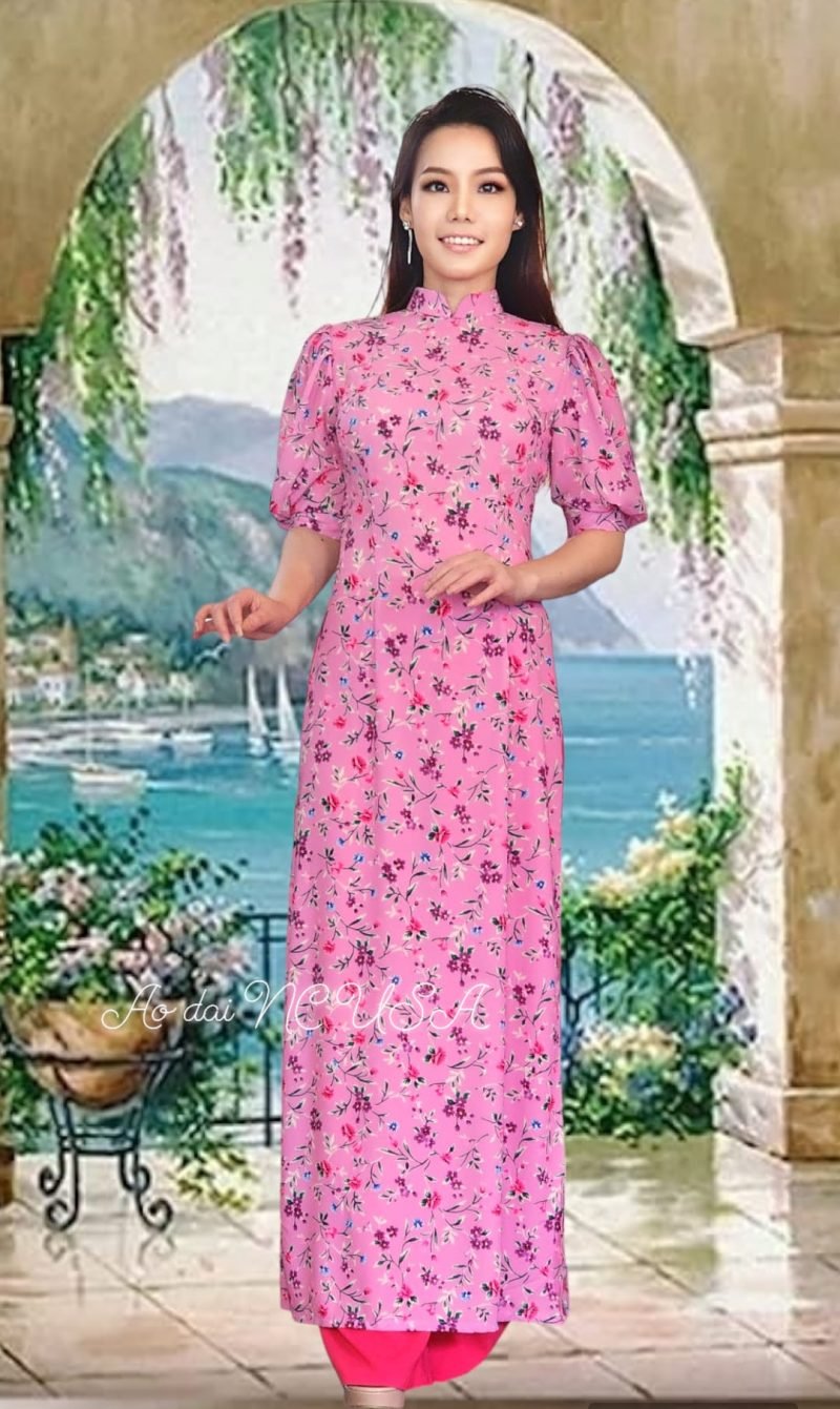 Ao Dai 131-Hồng Hoa Nhí - Image 2